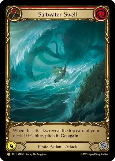Saltwater Swell (Red) (Treasure) [SEA141] (High Seas)  Cold Foil | Good Games Modbury