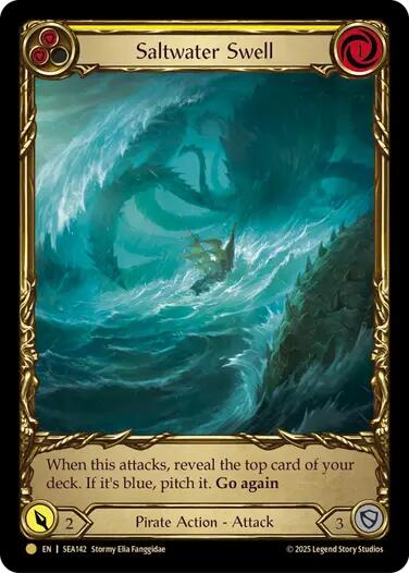 Saltwater Swell (Yellow) (Treasure) [SEA143] (High Seas)  Cold Foil | Good Games Modbury