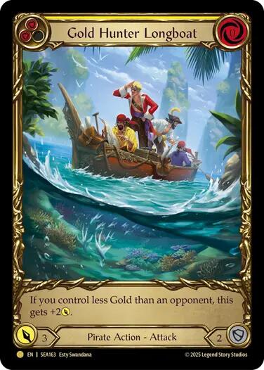Gold Hunter Longboat (Treasure) [SEA163] (High Seas)  Cold Foil | Good Games Modbury