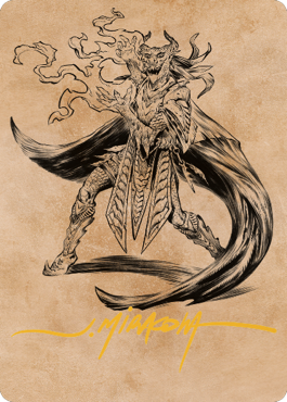 Livaan, Cultist of Tiamat Art Card (Gold-Stamped Signature) [Commander Legends: Battle for Baldur's Gate Art Series] | Good Games Modbury