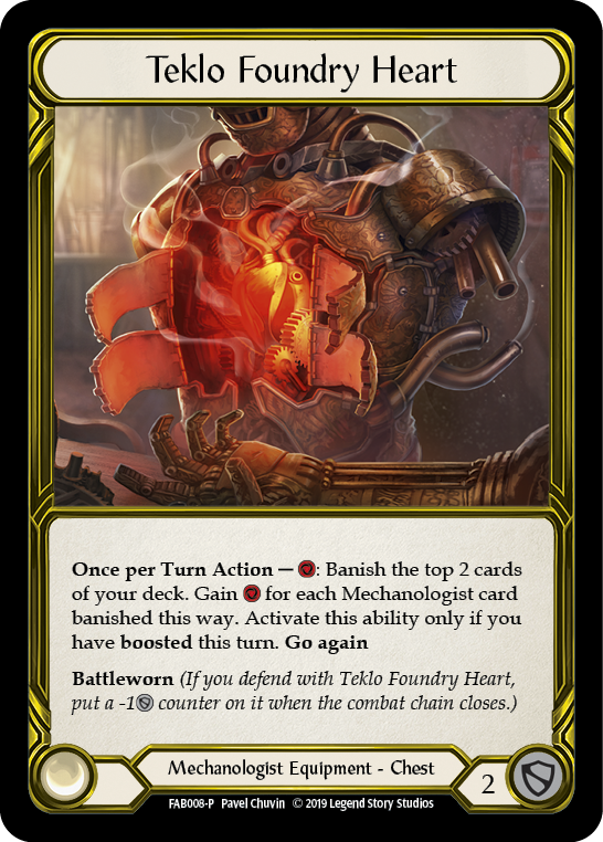 Teklo Foundry Heart [FAB008-P] (Promo)  1st Edition Cold Foil - Golden | Good Games Modbury