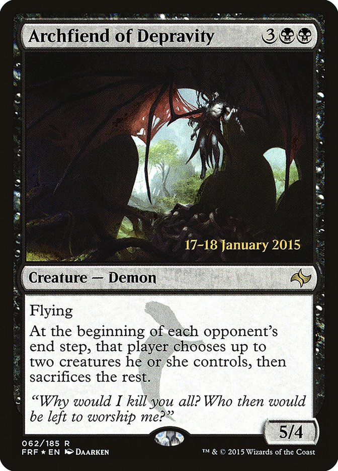 Archfiend of Depravity [Fate Reforged Prerelease Promos] | Good Games Modbury