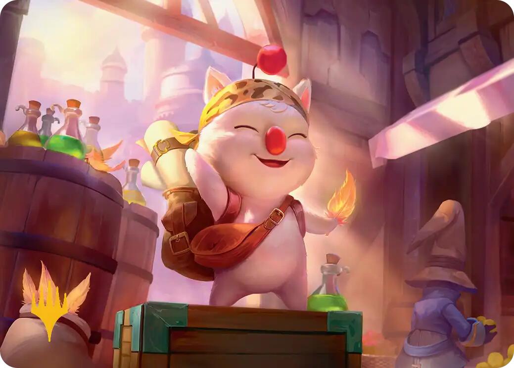 Stiltzkin, Moogle Merchant Art Card (Gold-Stamped Planeswalker Symbol) [FINAL FANTASY Art Series] | Good Games Modbury