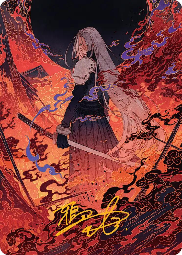 Nibelheim Aflame Art Card (Gold-Stamped Signature) [FINAL FANTASY Art Series] | Good Games Modbury