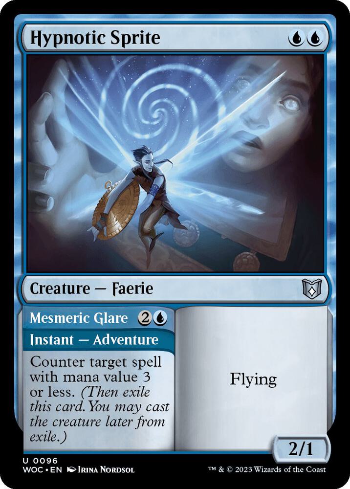 Hypnotic Sprite // Mesmeric Glare 96 (Commander: Wilds of Eldraine)  | Good Games Modbury