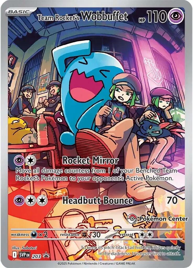 Team Rocket's Wobbuffet (203) (Pokemon Center Exclusive) [Scarlet & Violet: Black Star Promos] | Good Games Modbury