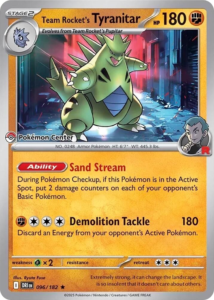 Team Rocket's Tyranitar (096/182) (Pokemon Center Exclusive) [Miscellaneous Cards] | Good Games Modbury