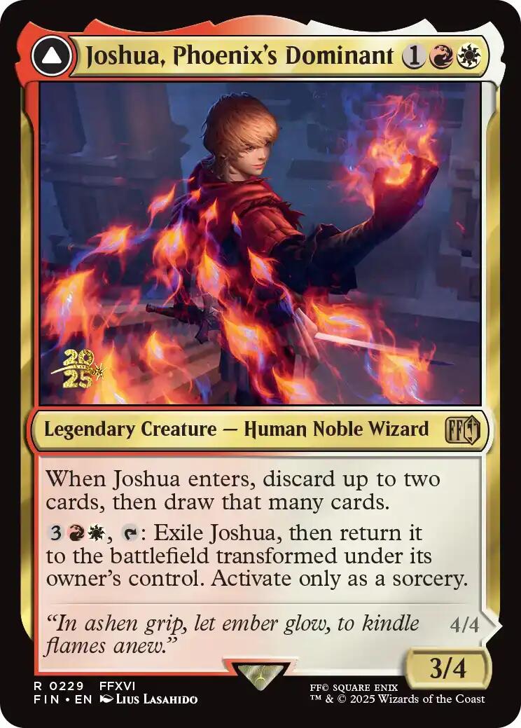 Joshua, Phoenix's Dominant // Phoenix, Warden of Fire [FINAL FANTASY Prerelease Promo] | Good Games Modbury