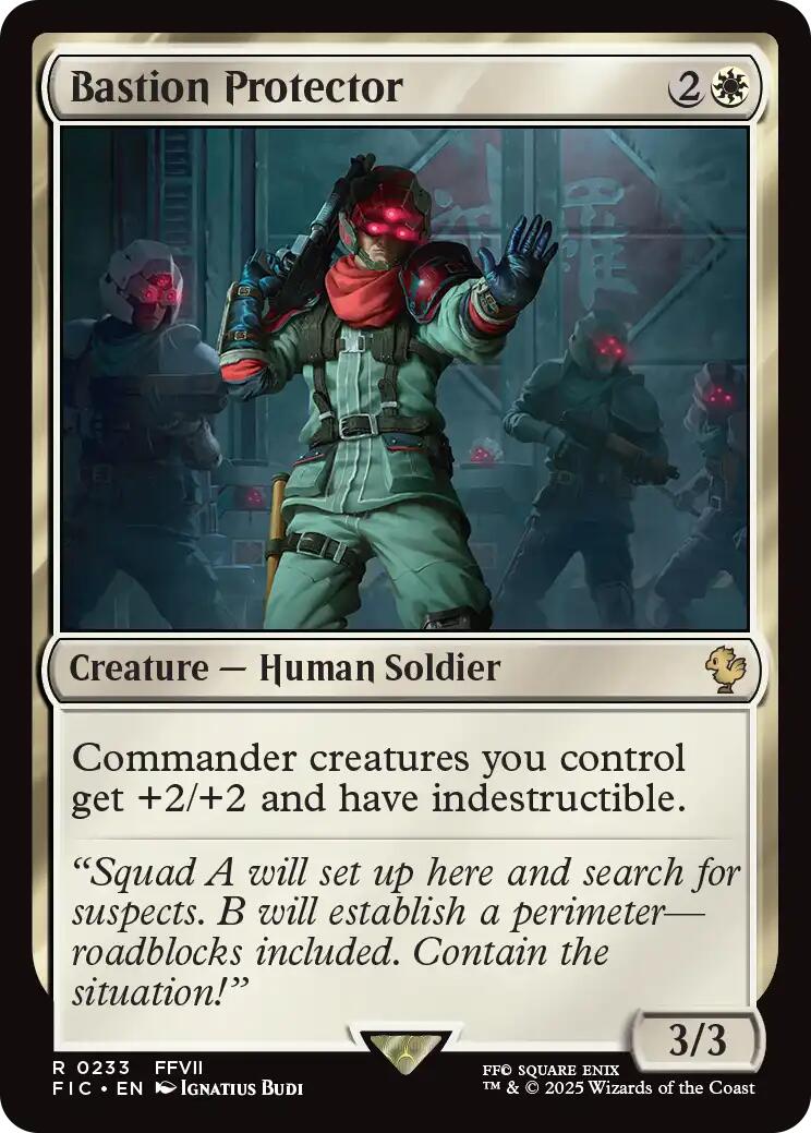 Bastion Protector (Surge Foil) [FINAL FANTASY Commander] | Good Games Modbury