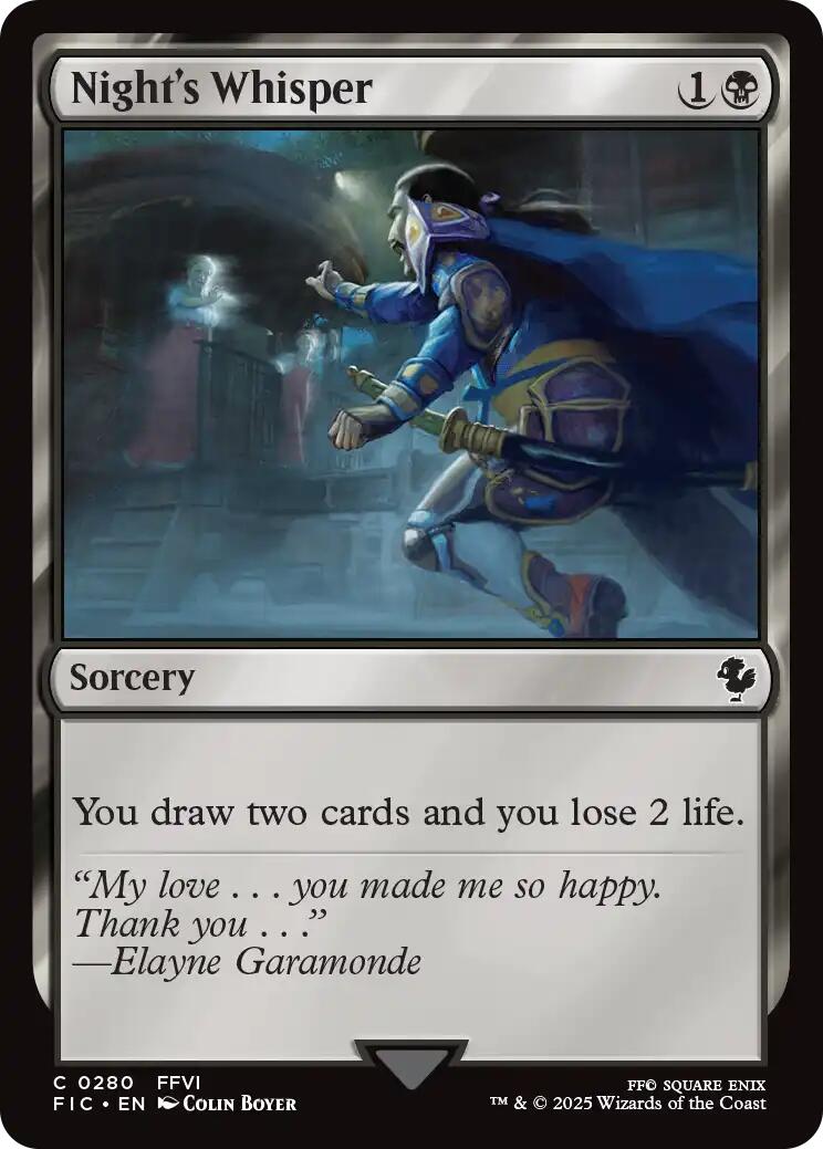 Night's Whisper (Surge Foil) [FINAL FANTASY Commander] | Good Games Modbury