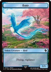 Bird // Hero (0029) Double-Sided Token (Surge Foil) [FINAL FANTASY Commander Tokens] | Good Games Modbury