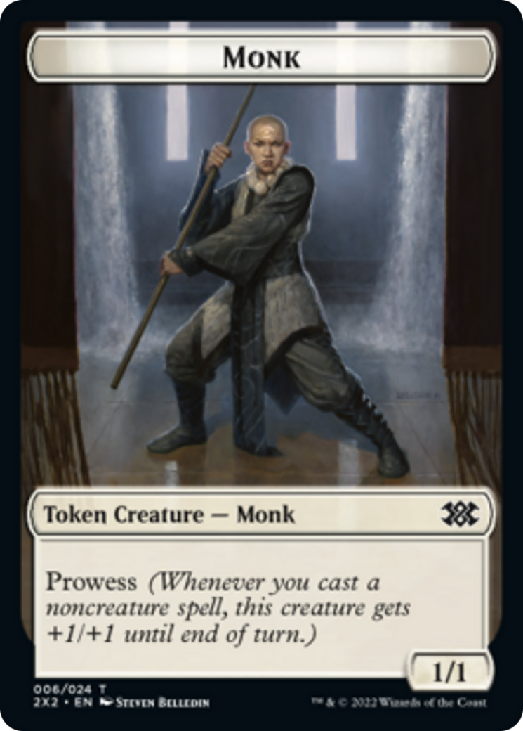 Boar // Monk Double-Sided Token [Double Masters 2022 Tokens] | Good Games Modbury