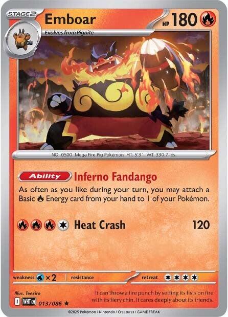 Emboar (013/086) [Scarlet & Violet: White Flare] | Good Games Modbury