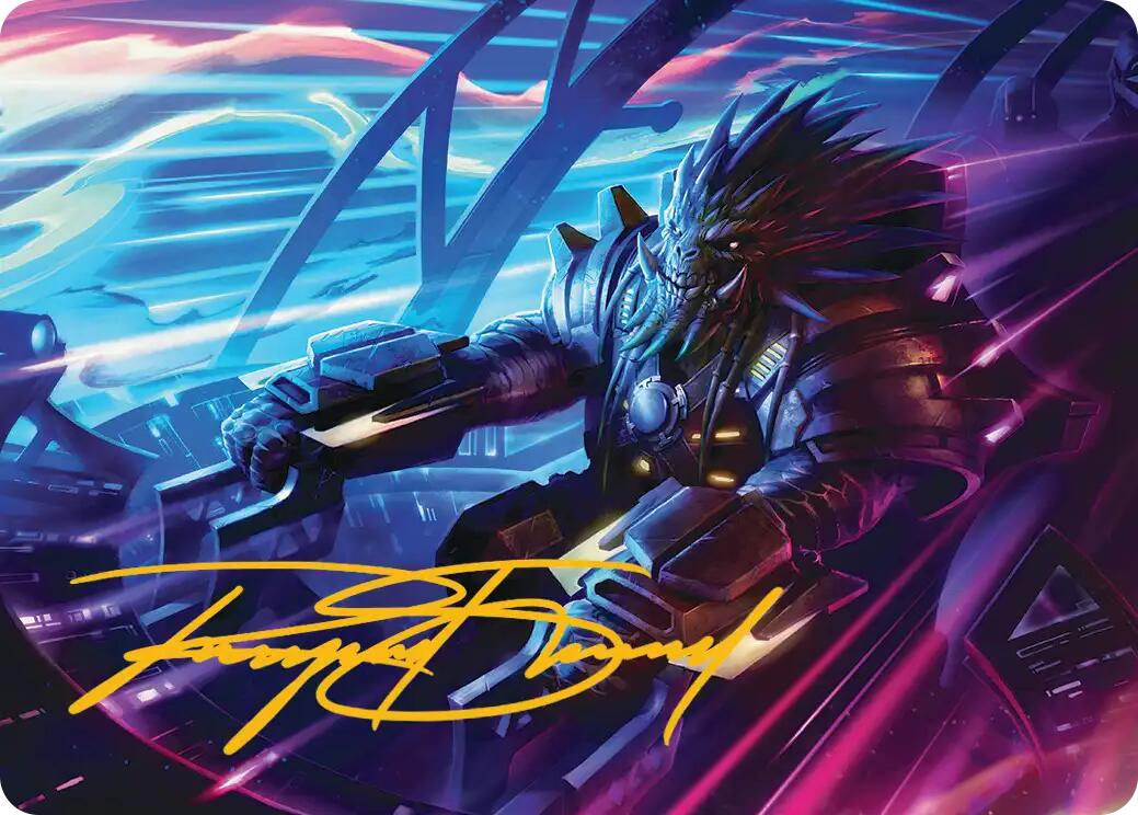 Tannuk, Steadfast Second Art Card (Gold-Stamped Signature) [Edge of Eternities Art Series] | Good Games Modbury