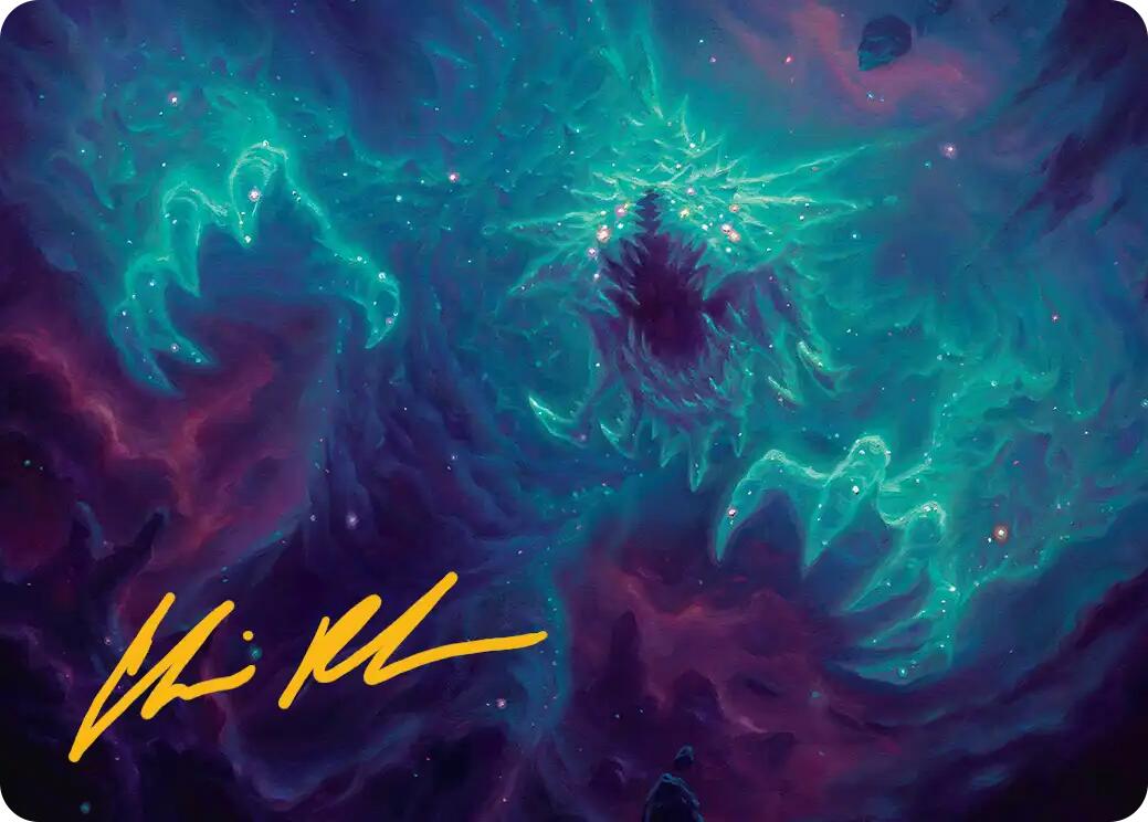 Cosmogoyf Art Card (Gold-Stamped Signature) [Edge of Eternities Art Series] | Good Games Modbury
