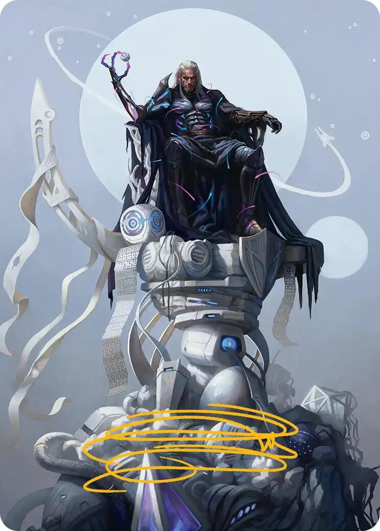 Tezzeret, Cruel Captain Art Card (35/54) (Gold-Stamped Signature) [Edge of Eternities Art Series] | Good Games Modbury