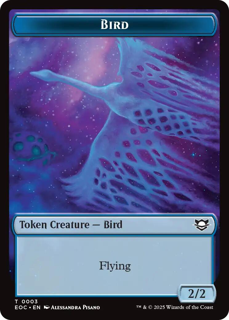 Bird // Golem (0012) Double-Sided Token [Edge of Eternities Tokens] | Good Games Modbury