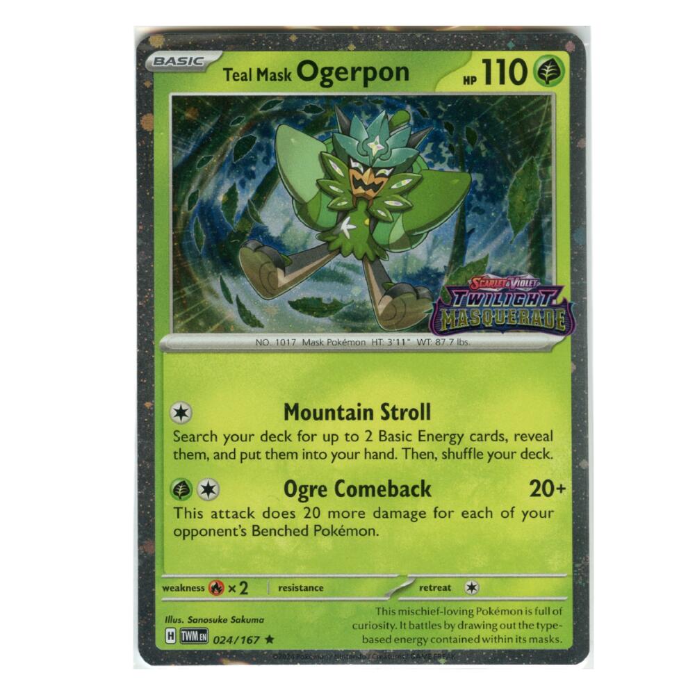 Teal Mask Ogerpon (024/167) (Twilight Masquerade Stamp) [Scarlet & Violet: Twilight Masquerade] | Good Games Modbury