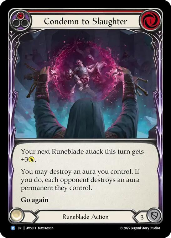 Condemn to Slaughter (Red) [AVS013] (Armory Deck: Legends Viserai) | Good Games Modbury