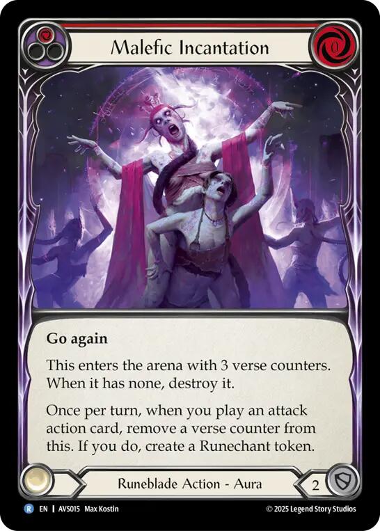 Malefic Incantation (Red) [AVS015] (Armory Deck: Legends Viserai) | Good Games Modbury