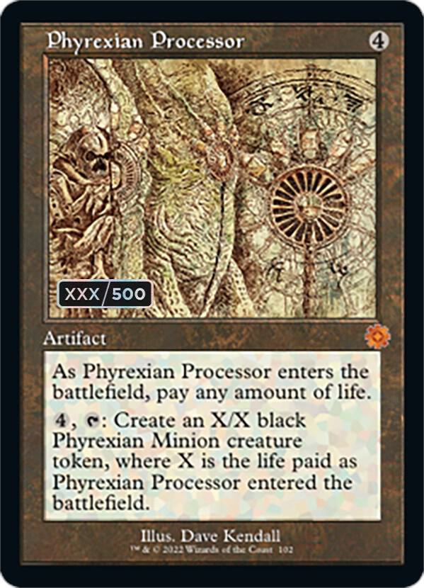 Phyrexian Processor Schematic Serial Numbered 102z/63 (The Brothers' War: Retro Frame Artifacts)  - Foil | Good Games Modbury