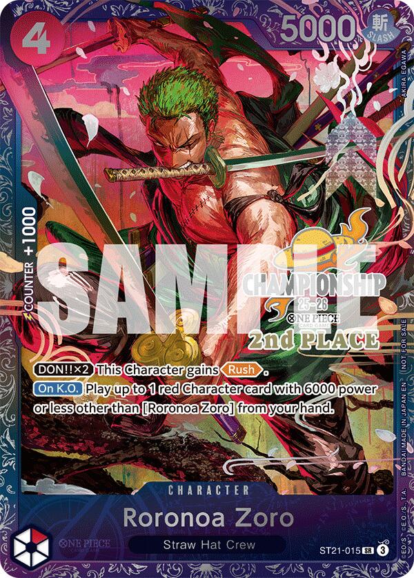 Roronoa Zoro (CS 25-26 2nd Place) [One Piece Promotion Cards] | Good Games Modbury