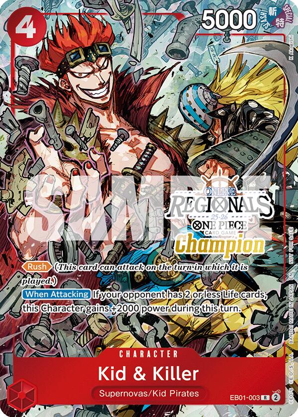Kid & Killer (Online Regional Champion Card Set 2025 Vol.2) [One Piece Promotion Cards] | Good Games Modbury
