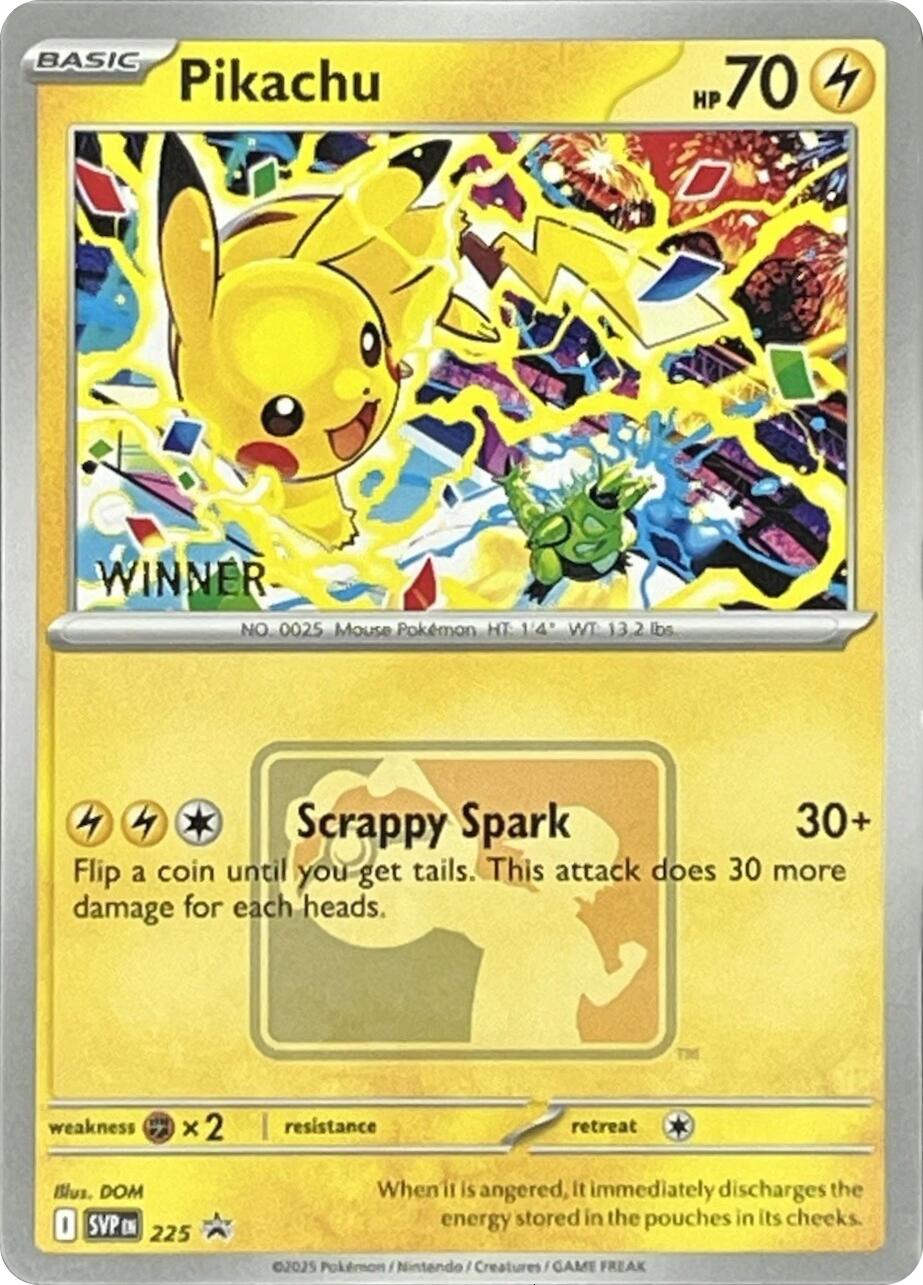 Pikachu (225) (World Championship 2025) [Winner] [Scarlet & Violet: Black Star Promos] | Good Games Modbury