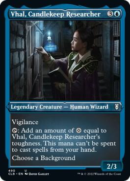 Vhal, Candlekeep Researcher 490 (Commander Legends: Battle for Baldur's Gate)  - Etched Foil | Good Games Modbury