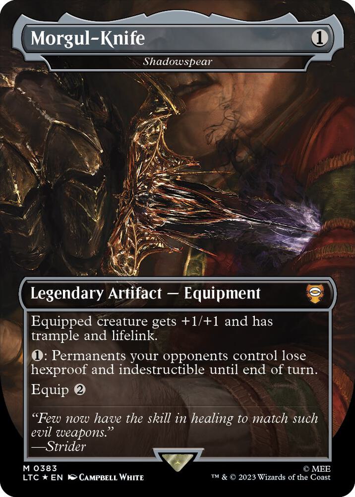 Morgul Knife Shadowspear Borderless Surge Foil 383 (Commander: The Lord of the Rings: Tales of Middle-earth)  - Borderless Surge Foil | Good Games Modbury