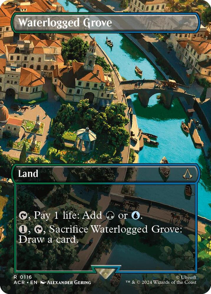 Waterlogged Grove 116/110 (Universes Beyond: Assassin's Creed)  - Borderless Foil | Good Games Modbury