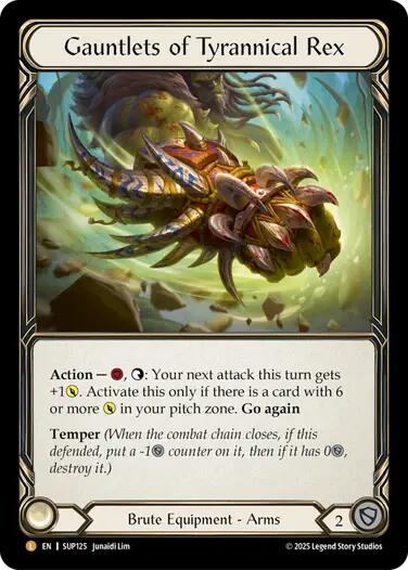 Gauntlets of Tyrannical Rex [SUP125] (Super Slam)  Cold Foil | Good Games Modbury