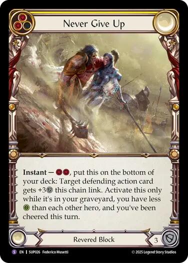 Never Give Up [SUP026] (Super Slam)  Rainbow Foil | Good Games Modbury