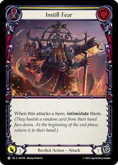 Instill Fear (Yellow) [SUP108] (Super Slam)  Rainbow Foil | Good Games Modbury