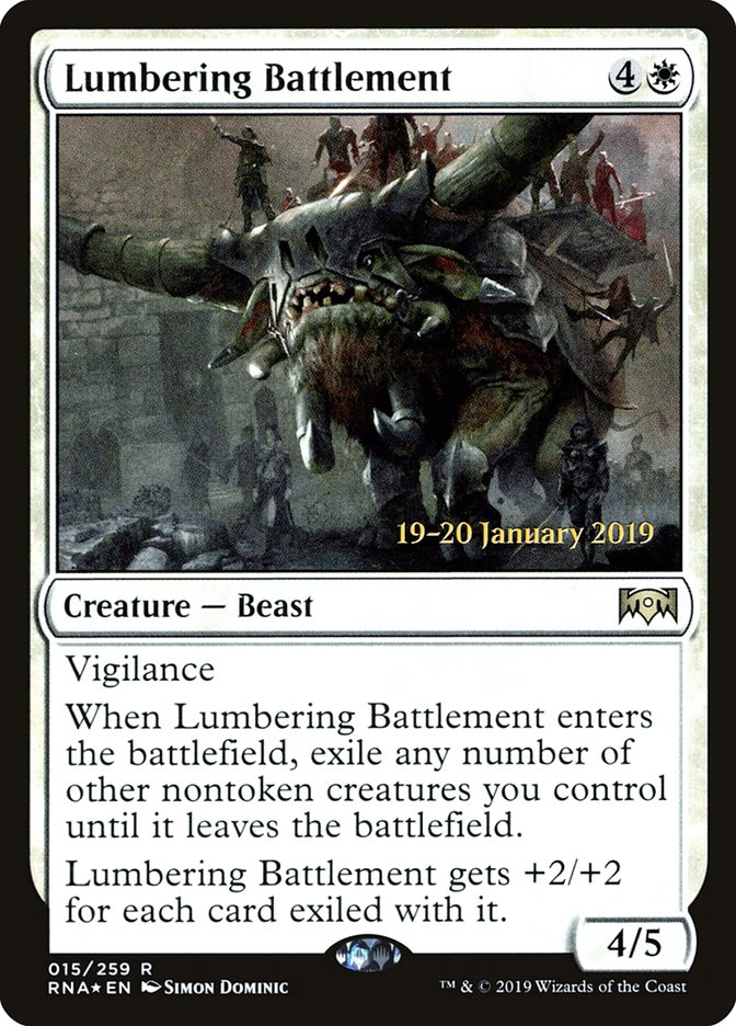 Lumbering Battlement [Ravnica Allegiance Prerelease Promos] | Good Games Modbury