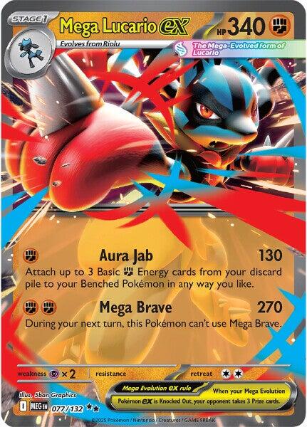 Mega Lucario ex (077/132) [Mega Evolutions: Base Set] | Good Games Modbury