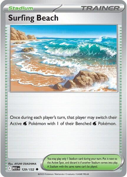 Surfing Beach (129/132) [Mega Evolutions: Base Set] | Good Games Modbury