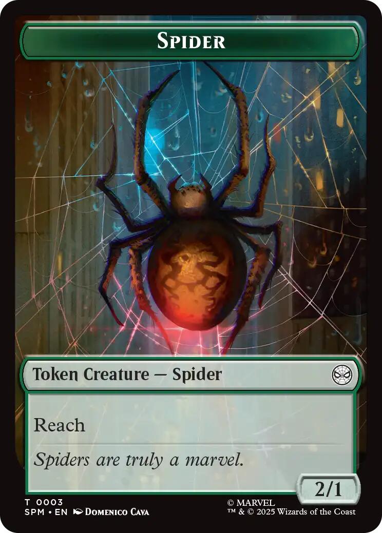 Spider // Treasure Double-Sided Token [Marvel's Spider-Man Tokens] | Good Games Modbury