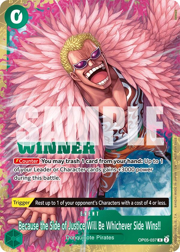 Because the Side of Justice Will Be Whichever Side Wins!! (Winner Pack 2025 Vol. 4) [One Piece Promotion Cards] | Good Games Modbury