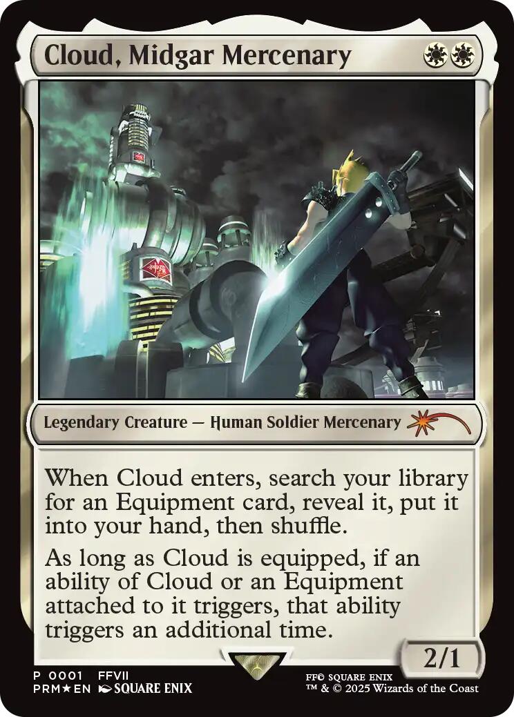 Cloud, Midgar Mercenary (Borderless) [Pro Tour Promos] | Good Games Modbury
