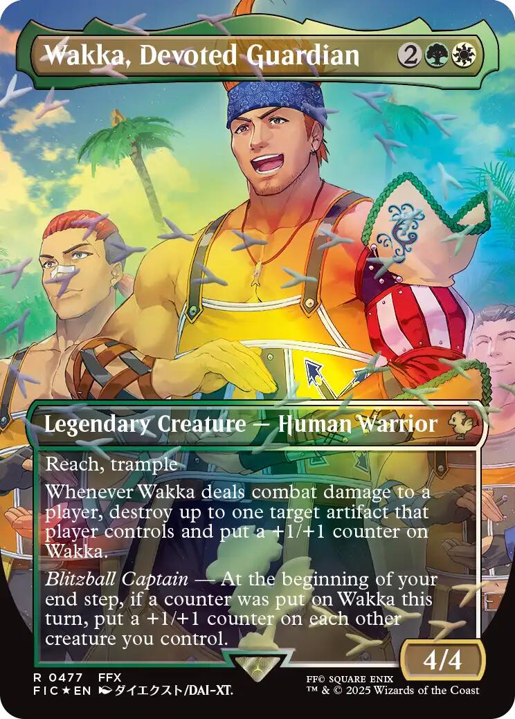 Wakka, Devoted Guardian (Borderless) (Chocobo Track Foil) [FINAL FANTASY Commander] | Good Games Modbury