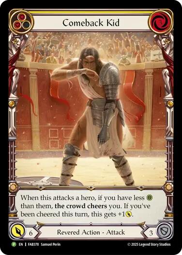 Comeback Kid (Yellow) [FAB378] (Promo)  Rainbow Foil | Good Games Modbury