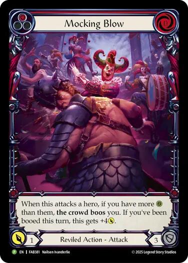 Mocking Blow (Red) [FAB381] (Promo)  Rainbow Foil | Good Games Modbury