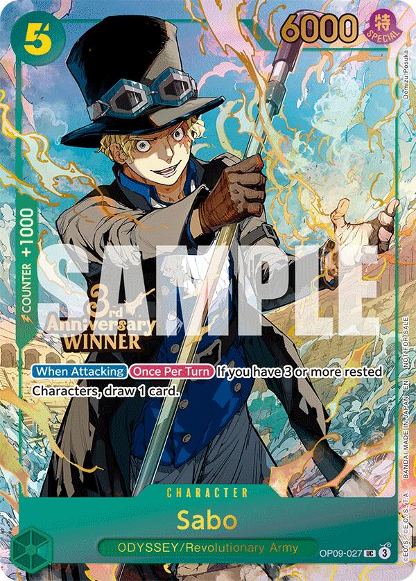 Sabo (OP09-027) (3rd Anniversary Winner) [One Piece Promotion Cards] | Good Games Modbury