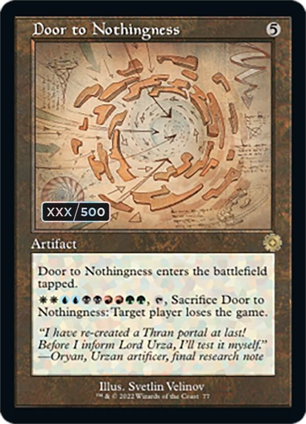Door to Nothingness Schematic Serial Numbered 77z/63 (The Brothers' War: Retro Frame Artifacts)  - Foil | Good Games Modbury