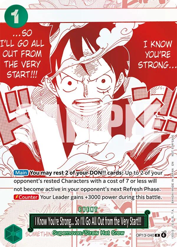 I Know You're Strong... So I'll Go All Out from the Very Start!!! (3rd Anniversary Treasure Campaign Pack) [One Piece Promotion Cards] | Good Games Modbury