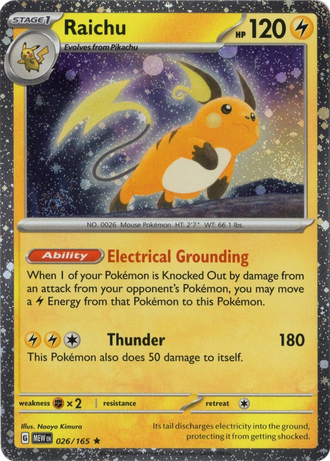 Raichu 026/165 (Cosmos Holo) [Miscellaneous Cards] | Good Games Modbury
