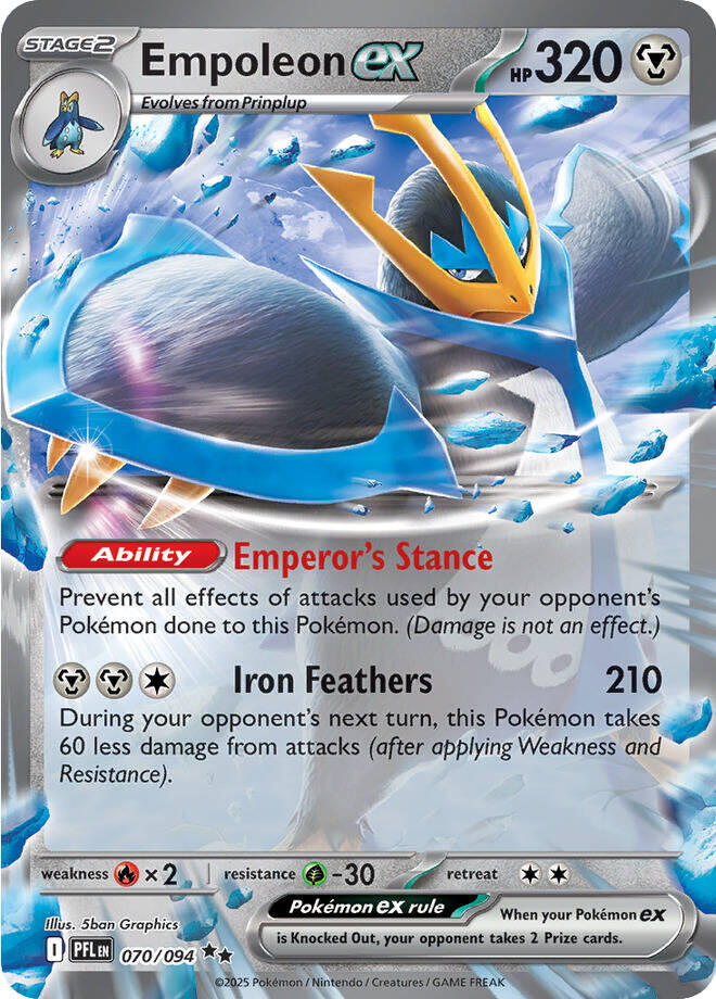 Empoleon ex (070/094) [Mega Evolution: Phantasmal Flames] | Good Games Modbury