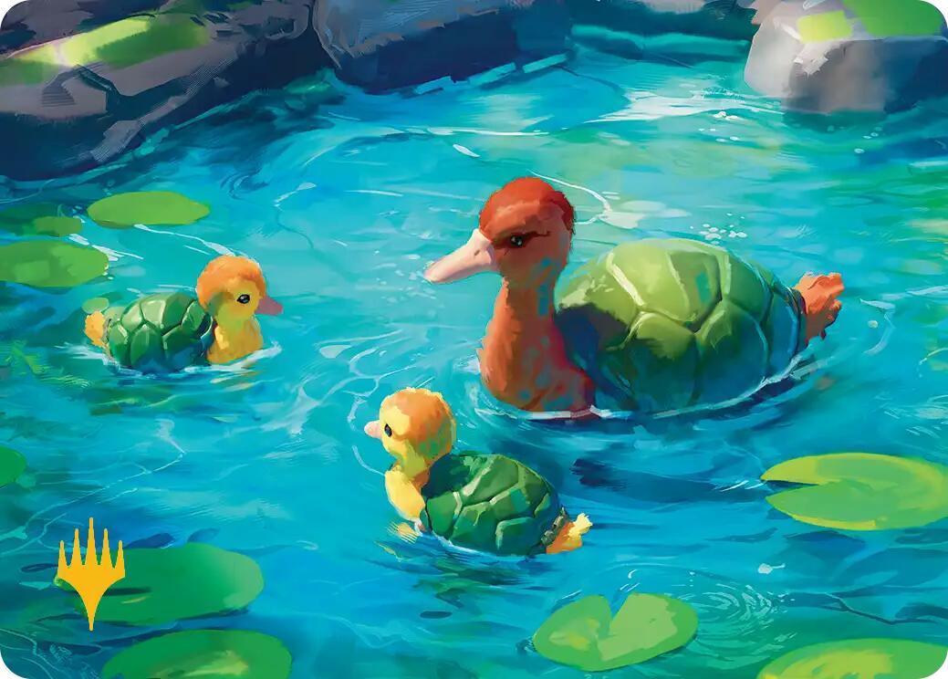 Turtle-Duck Art Card (Gold-Stamped Planeswalker Symbol) [Avatar: The Last Airbender Art Series] | Good Games Modbury