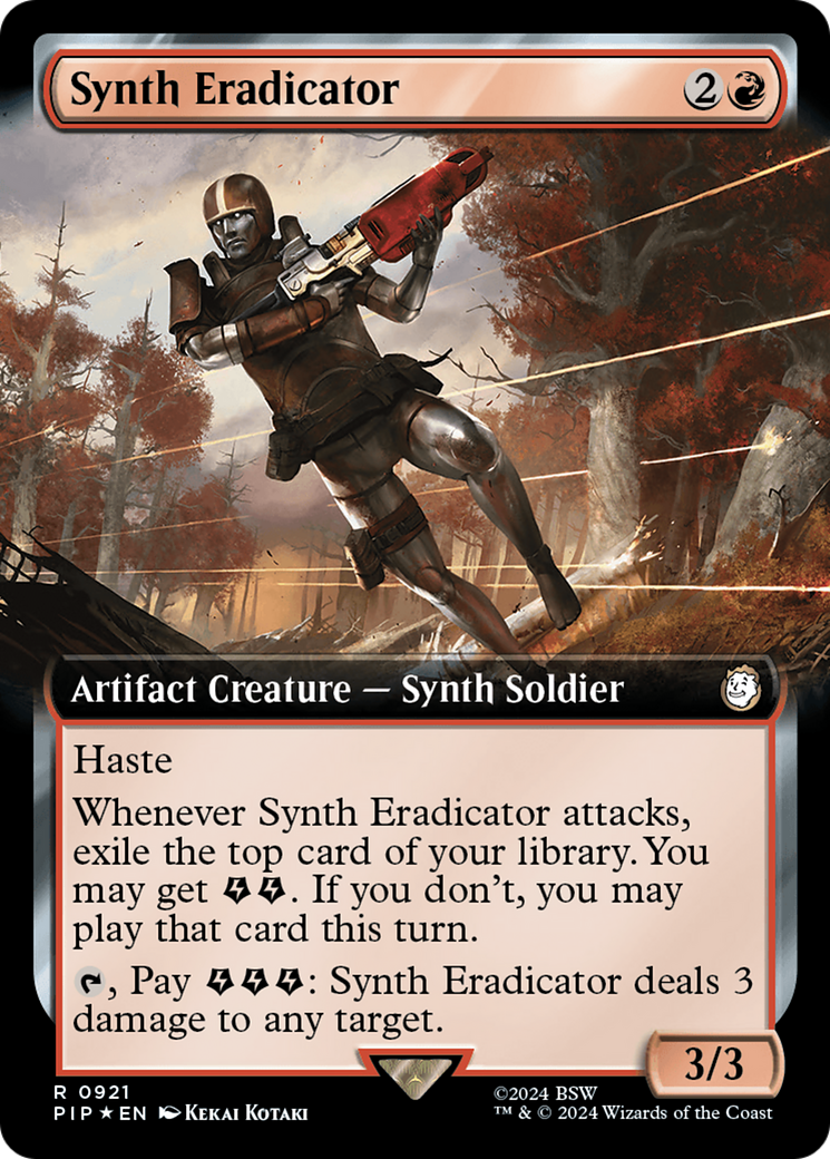 Synth Eradicator (Extended Art) (Surge Foil) [Fallout] | Good Games Modbury